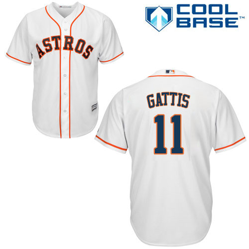 Astros #11 Evan Gattis White Cool Base Stitched Youth MLB Jersey